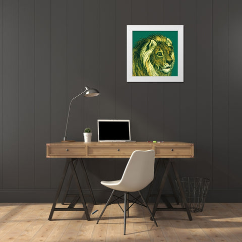 Jungle Flair III White Modern Wood Framed Art Print by Wild Apple Portfolio