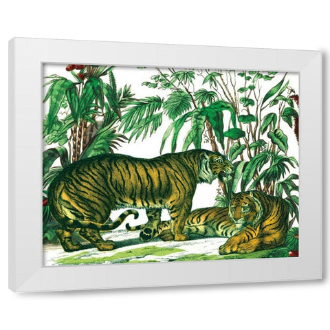 Jungle Flair V White Modern Wood Framed Art Print by Wild Apple Portfolio