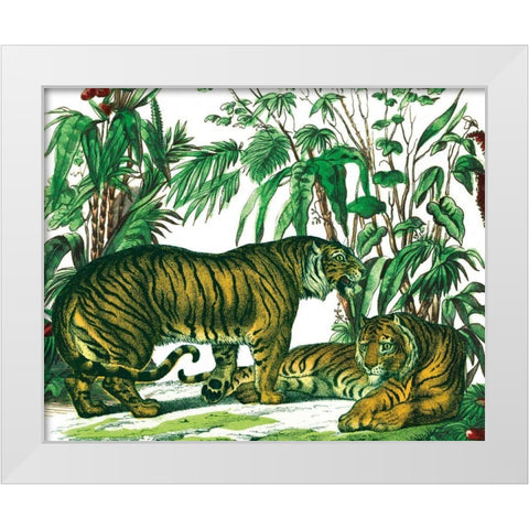 Jungle Flair V White Modern Wood Framed Art Print by Wild Apple Portfolio