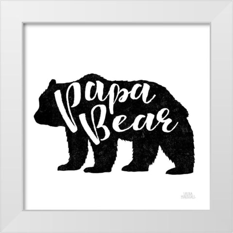 Papa Bear White Modern Wood Framed Art Print by Marshall, Laura