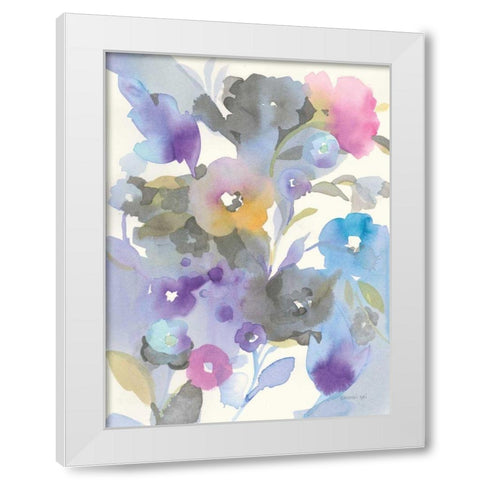 Jewel Garden I White Modern Wood Framed Art Print by Nai, Danhui