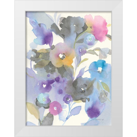 Jewel Garden I White Modern Wood Framed Art Print by Nai, Danhui