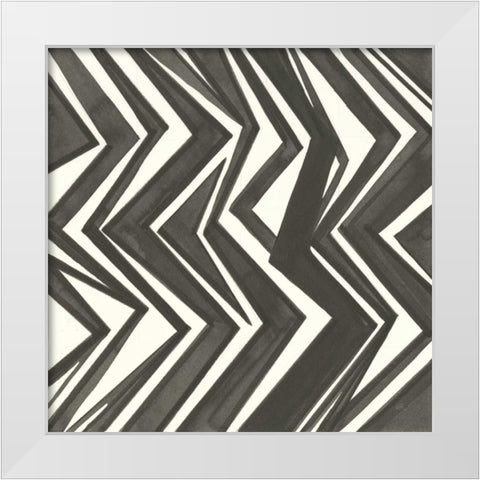 Graphics V White Modern Wood Framed Art Print by Paschke, Chris