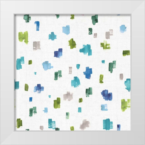 Blue and Green Garden Step 05B White Modern Wood Framed Art Print by Audit, Lisa