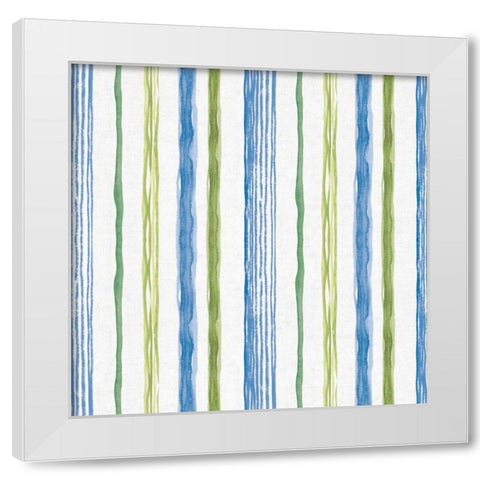 Blue and Green Garden Step 06 White Modern Wood Framed Art Print by Audit, Lisa