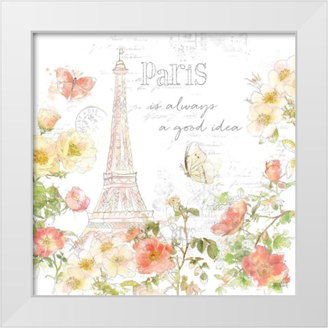 Painting Paris III White Modern Wood Framed Art Print by Pertiet, Katie