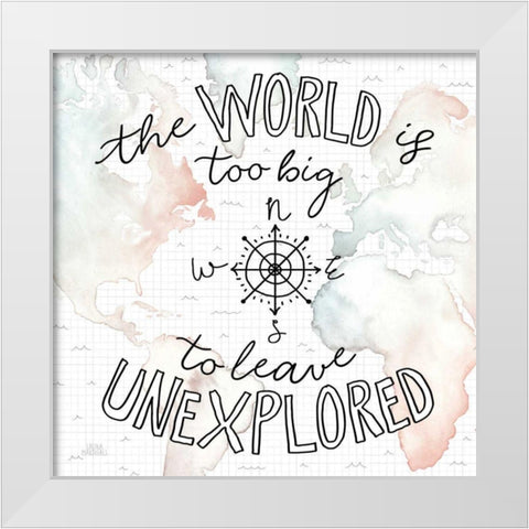 World Traveler II White Modern Wood Framed Art Print by Marshall, Laura