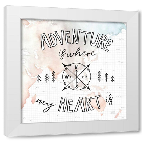 World Traveler III White Modern Wood Framed Art Print by Marshall, Laura