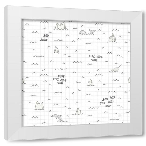 World Traveler Pattern III White Modern Wood Framed Art Print by Marshall, Laura
