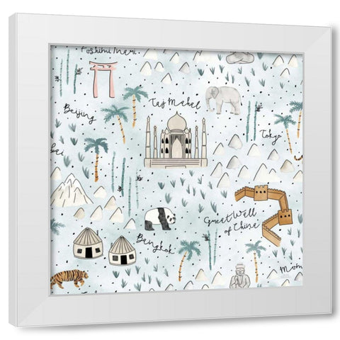 World Traveler Pattern IX White Modern Wood Framed Art Print by Marshall, Laura