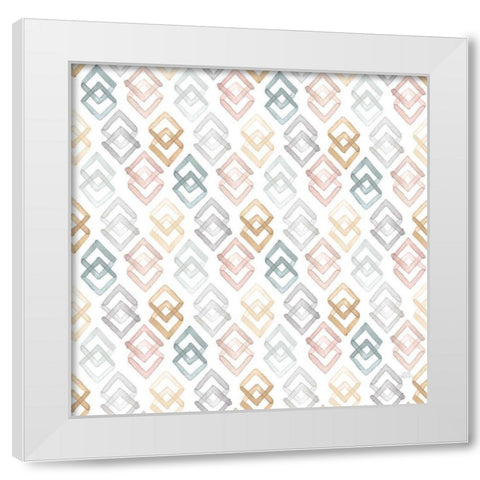 World Traveler Pattern X White Modern Wood Framed Art Print by Marshall, Laura