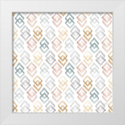 World Traveler Pattern X White Modern Wood Framed Art Print by Marshall, Laura