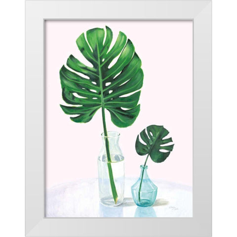 Statement Palms II v2 White Modern Wood Framed Art Print by Wellington Studio