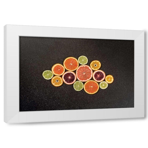 Citrus Drama I White Modern Wood Framed Art Print by Bradley, Felicity