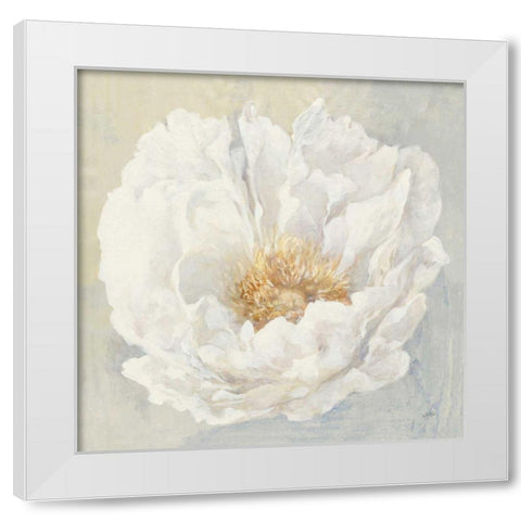 Serene Peony White Modern Wood Framed Art Print by Purinton, Julia