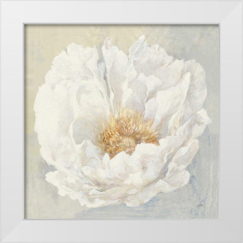 Serene Peony White Modern Wood Framed Art Print by Purinton, Julia