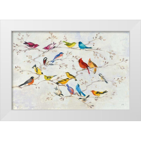 A Little Bird Told Me White Modern Wood Framed Art Print by Purinton, Julia