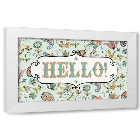 Peace and Paisley V White Modern Wood Framed Art Print by Tavoletti, Anne