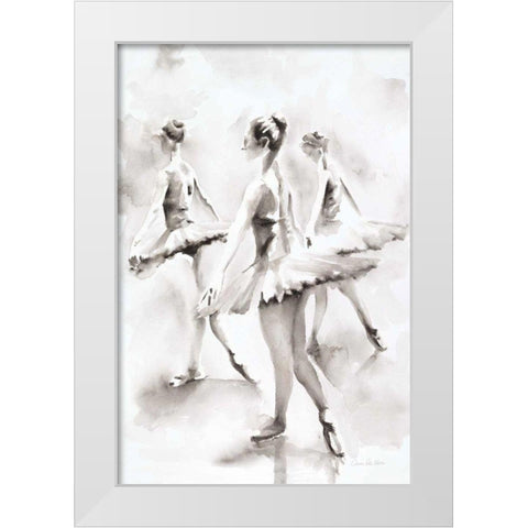 Three Ballerinas White Modern Wood Framed Art Print by Valle, Aimee Del