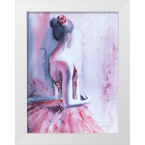 Backstage Nerves White Modern Wood Framed Art Print by Valle, Aimee Del