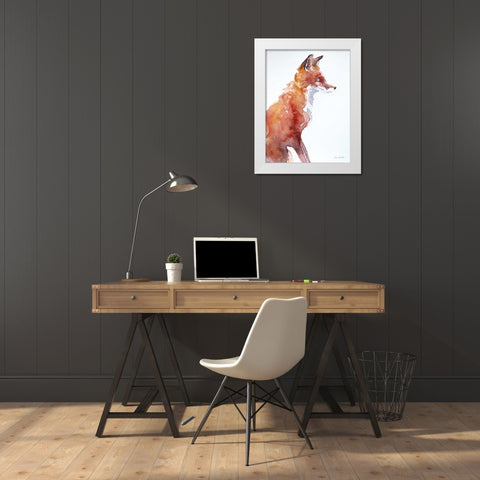 Sly as a Fox White Modern Wood Framed Art Print by Valle, Aimee Del