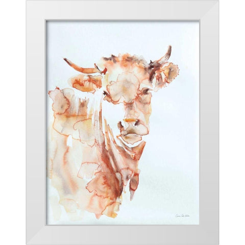 Village Cow White Modern Wood Framed Art Print by Valle, Aimee Del