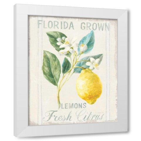 Floursack Lemon I White Modern Wood Framed Art Print by Nai, Danhui