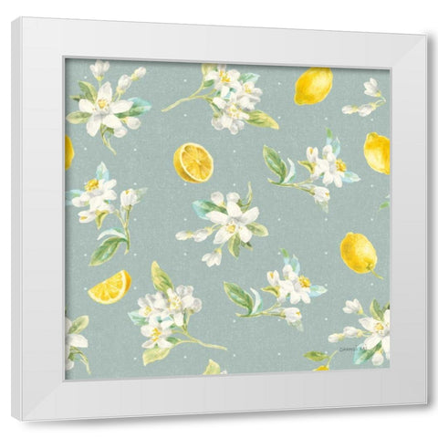 Floursack Lemon Pattern III White Modern Wood Framed Art Print by Nai, Danhui