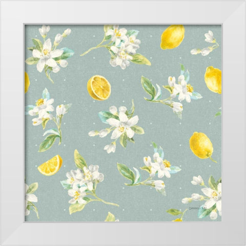 Floursack Lemon Pattern III White Modern Wood Framed Art Print by Nai, Danhui