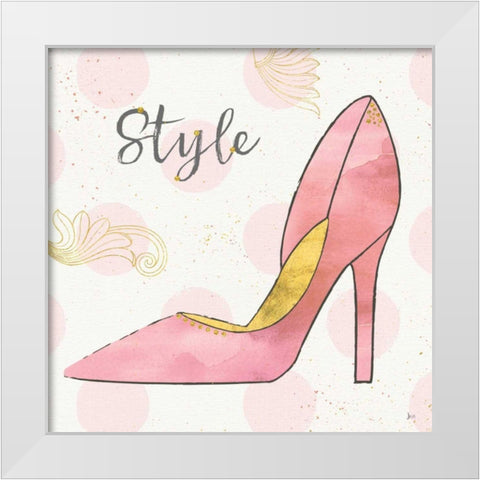 Fashion Blooms I Pink White Modern Wood Framed Art Print by Aiken, Jess