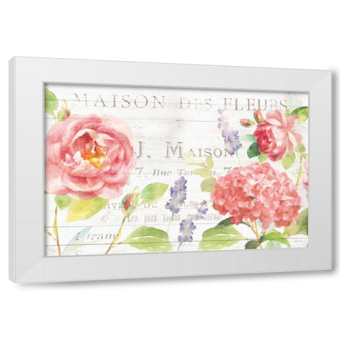 Maison Des Fleurs I White Modern Wood Framed Art Print by Nai, Danhui