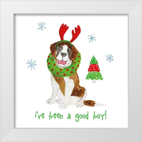 Christmas Critters II White Modern Wood Framed Art Print by Zaman, Farida