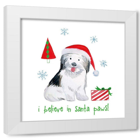 Christmas Critters III White Modern Wood Framed Art Print by Zaman, Farida