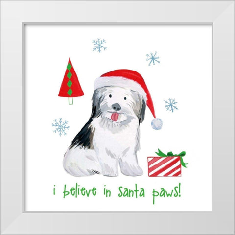 Christmas Critters III White Modern Wood Framed Art Print by Zaman, Farida