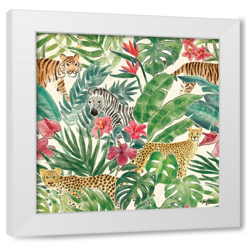 Jungle Vibes Step 01A White Modern Wood Framed Art Print by Penner, Janelle