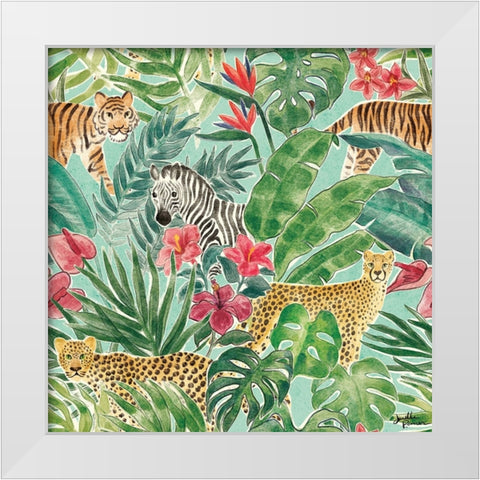 Jungle Vibes Step 01C White Modern Wood Framed Art Print by Penner, Janelle