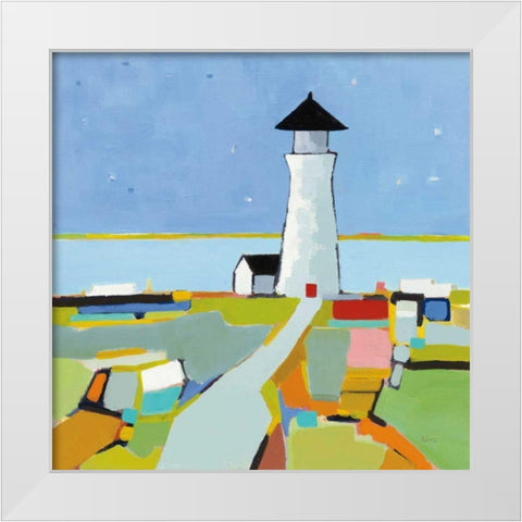 To the Lighthouse White Modern Wood Framed Art Print by Adams, Phyllis
