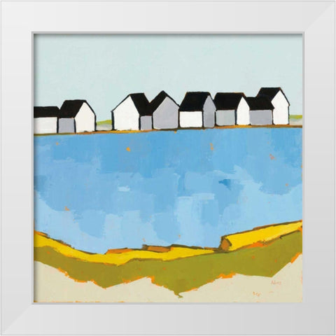 A Summers Day White Modern Wood Framed Art Print by Adams, Phyllis