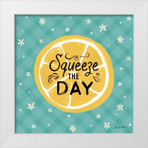 Mellow Yellow II Turquoise White Modern Wood Framed Art Print by Zaman, Farida