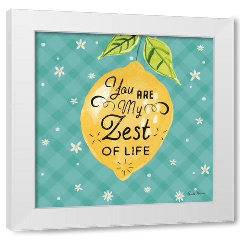 Mellow Yellow III Turquoise White Modern Wood Framed Art Print by Zaman, Farida