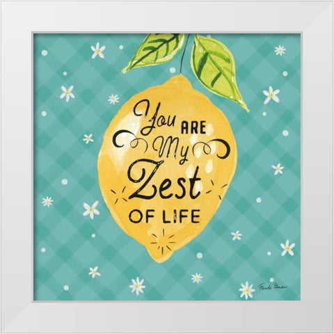 Mellow Yellow III Turquoise White Modern Wood Framed Art Print by Zaman, Farida