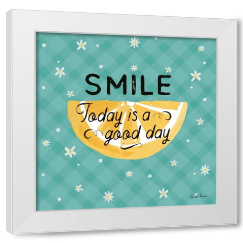 Mellow Yellow IV Turquoise White Modern Wood Framed Art Print by Zaman, Farida