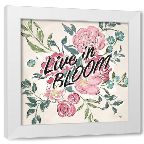 Live in Bloom II White Modern Wood Framed Art Print by Penner, Janelle