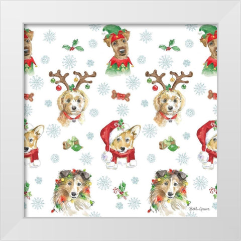 Holiday Paws Step 01A White Modern Wood Framed Art Print by Grove, Beth