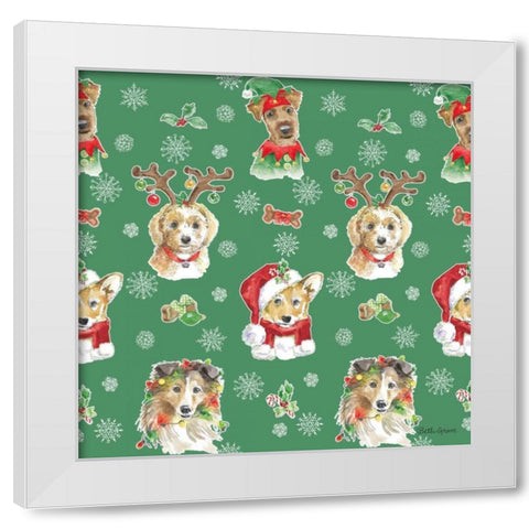 Holiday Paws Step 01D White Modern Wood Framed Art Print by Grove, Beth