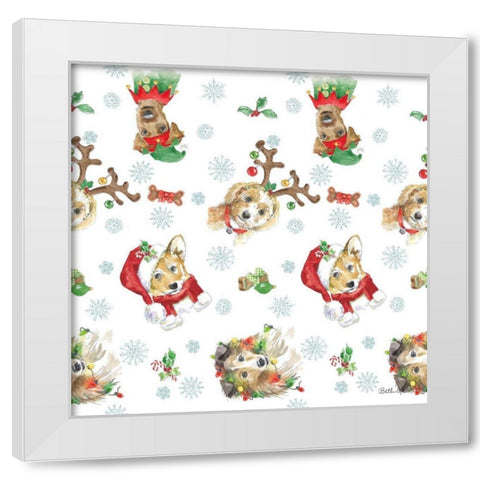 Holiday Paws Step 02A White Modern Wood Framed Art Print by Grove, Beth