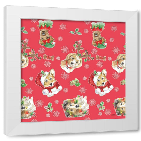 Holiday Paws Step 02C White Modern Wood Framed Art Print by Grove, Beth