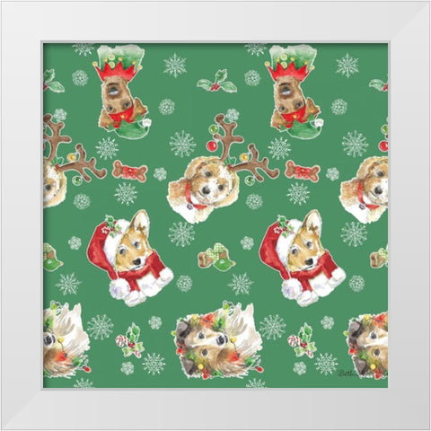 Holiday Paws Step 02D White Modern Wood Framed Art Print by Grove, Beth