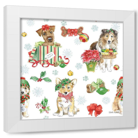 Holiday Paws Step 03A White Modern Wood Framed Art Print by Grove, Beth