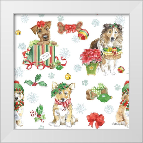 Holiday Paws Step 03A White Modern Wood Framed Art Print by Grove, Beth